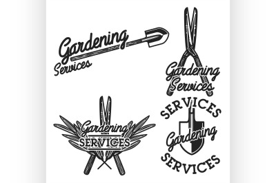 Color vintage gardening emblems