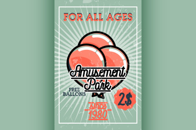 Color vintage Amusement park banner.