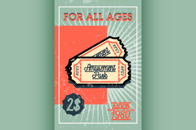 Color vintage Amusement park banner.