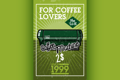 Color vintage cafe banner