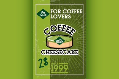 Color vintage cafe banner