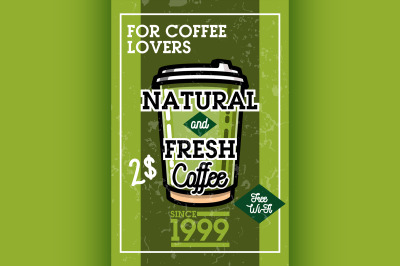 Color vintage cafe banner