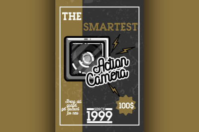 Color vintage electronic gadgets banner