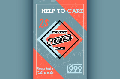 Color vintage pharmacy banner