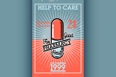 Color vintage pharmacy banner
