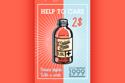 Color vintage pharmacy banner