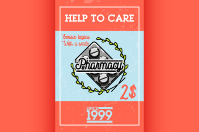 Color vintage pharmacy banner