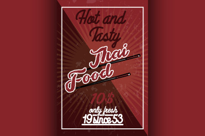 Color vintage thai food banner