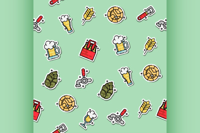 Colored Brewing icons set pattern