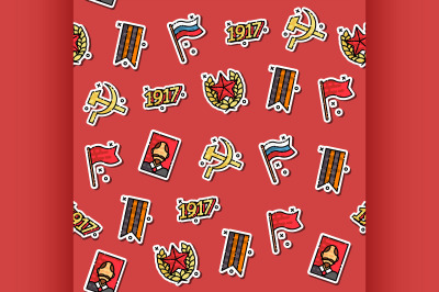 Colored Communism concept icons pattern