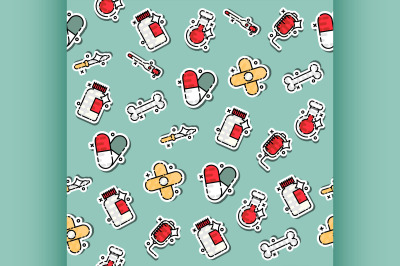 Colored Pharmacy concept icons pattern
