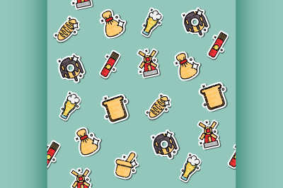 Colored Wheat concept icons pattern