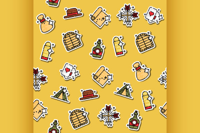 Colored Wild west concept icons pattern