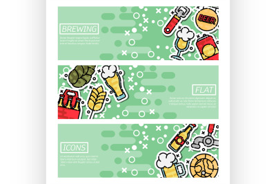 Set of Horizontal Banners about brewing