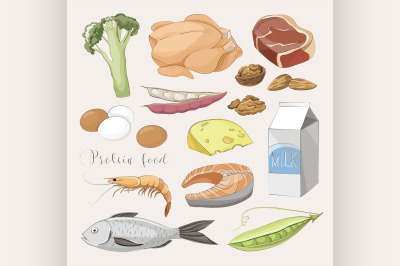 Best protein food icons