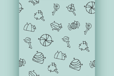 Candy concept icons pattern