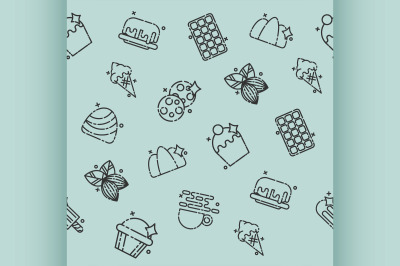 Chocolate concept icons pattern