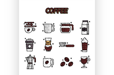 Coffee cartoon concept icons