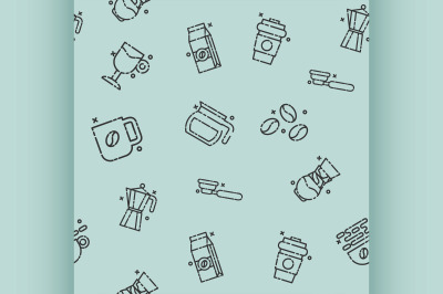 Coffee concept icons pattern