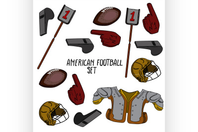 Hand drawn American Football collection