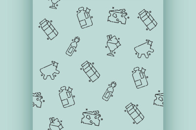 Milk production Icons pattern