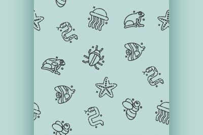 Poisonous creatures concept icons pattern