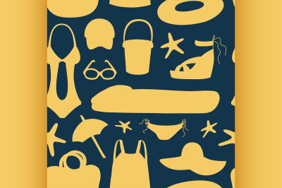 Summer and beach accessories pattern