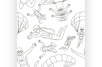 Vector set of parachuter pattern