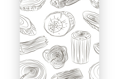 Wood stumps vector set pattern