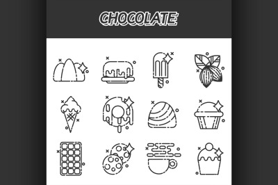 Chocolate cartoon concept icons