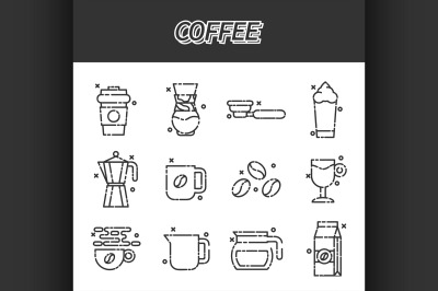 Coffee cartoon concept icons