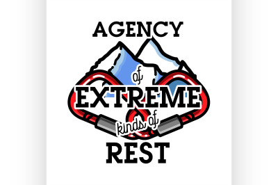 Color vintage agency of extreme emblem
