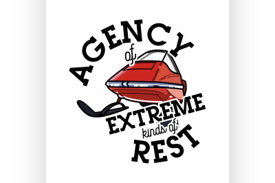 Color vintage agency of extreme emblem