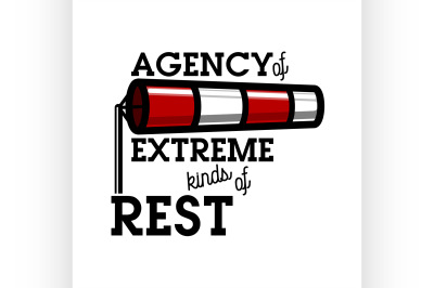 Color vintage agency of extreme emblem