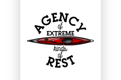 Color vintage agency of extreme emblem