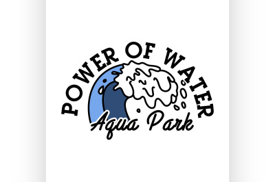 Color vintage aquapark emblem