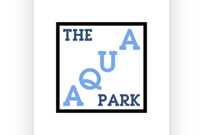 Color vintage aquapark emblem