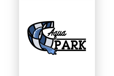 Color vintage aquapark emblem