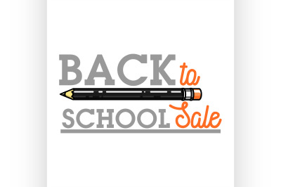 Color vintage back to school sale emblem