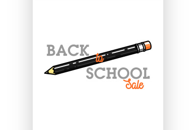 Color vintage back to school sale emblem