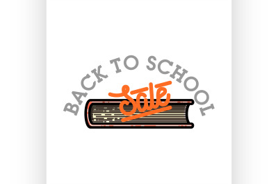 Color vintage back to school sale emblem