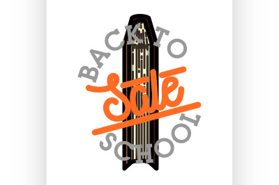 Color vintage back to school sale emblem