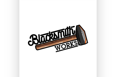 Color vintage blacksmith emblem