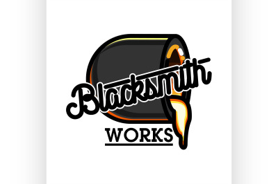 Color vintage blacksmith emblem