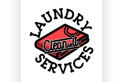 Color vintage laundry services emblem