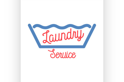 Color vintage laundry services emblem