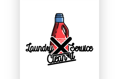 Color vintage laundry services emblem