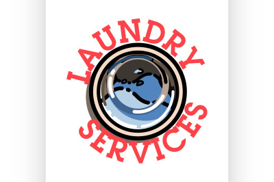 Color vintage laundry services emblem