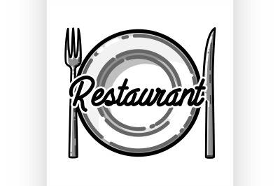 Color vintage restaurant emblem