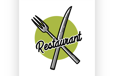 Color vintage restaurant emblem